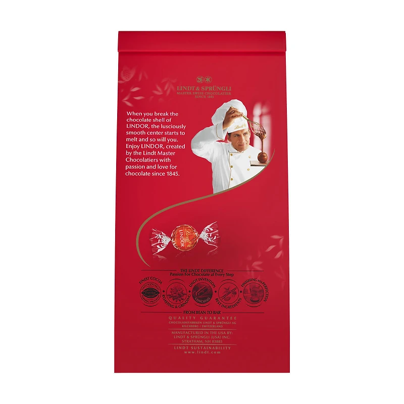 Lindt LINDOR Milk Chocolate Candy Truffles, Chocolates with Smooth, Melting Truffle Center, 5.1 oz. Bag