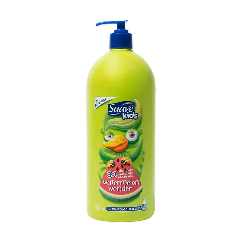 Suave Kids Watermelon Wonder 3 in 1 Shampoo Conditioner Body Wash, 40oz
