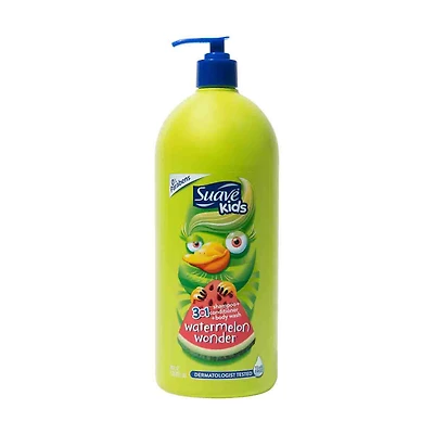 Suave Kids Watermelon Wonder 3 in 1 Shampoo Conditioner Body Wash, 40oz