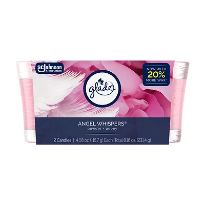 Glade Single Wick Candles, Angel Whispers Scent, 8.16 oz, 2 pk