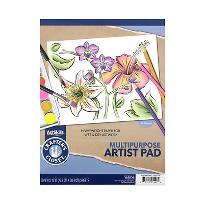 ArtSkills Crafters Closet Multipurpose Artist Pad, 9 in x 12 in