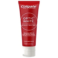 Colgate Optic White Stain Fighter Teeth Whitening Toothpaste, Clean Mint, 4.2 oz Tube