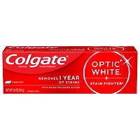 Colgate Optic White Stain Fighter Clean Mint Paste Teeth Whitening Anticavity Toothpaste, 3.8 OZ