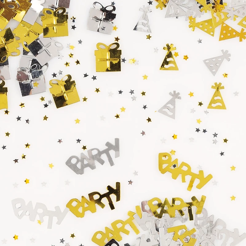 Foil Gold & Silver Happy Birthday Confetti, 1.2oz