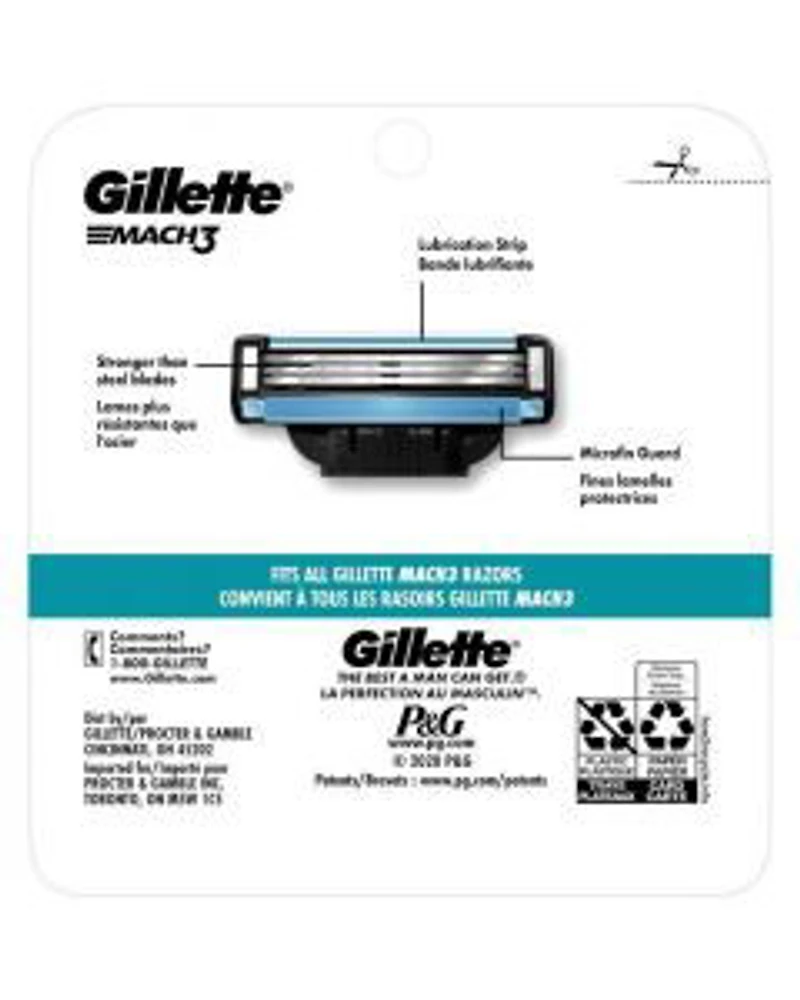 Gillette Mach3 Men's 3 Blades Razor Cartridges, 4 ct