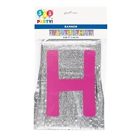 Silver Foil Fringe Happy Birthday Banner, 4.5 Feet