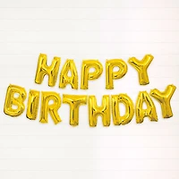 Foil Gold "HAPPY BIRTHDAY" Letter Balloon Banner Kit