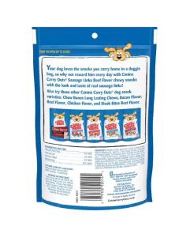 Canine Carry Outs Sausage Links Beef Flavor Dog Treats, 4.5 oz.