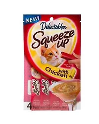 Hartz Delectables Squeeze Up Chicken Treats, 2.0 oz, Pack of 4