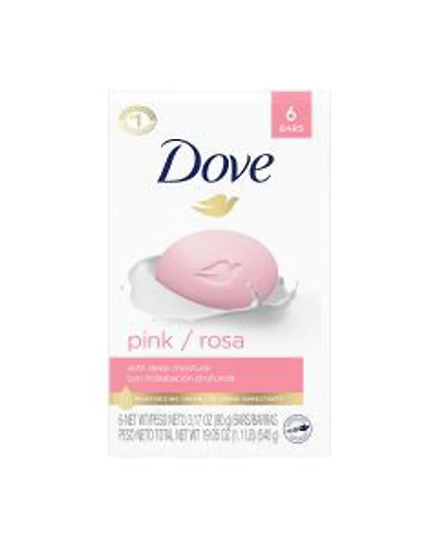 Dove Pink Soap Bar, 6 ct