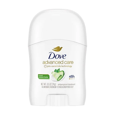 Dove Women's Advanced Care Cool Essentials Antiperspirant Travel Size Stick, 0.5 oz
