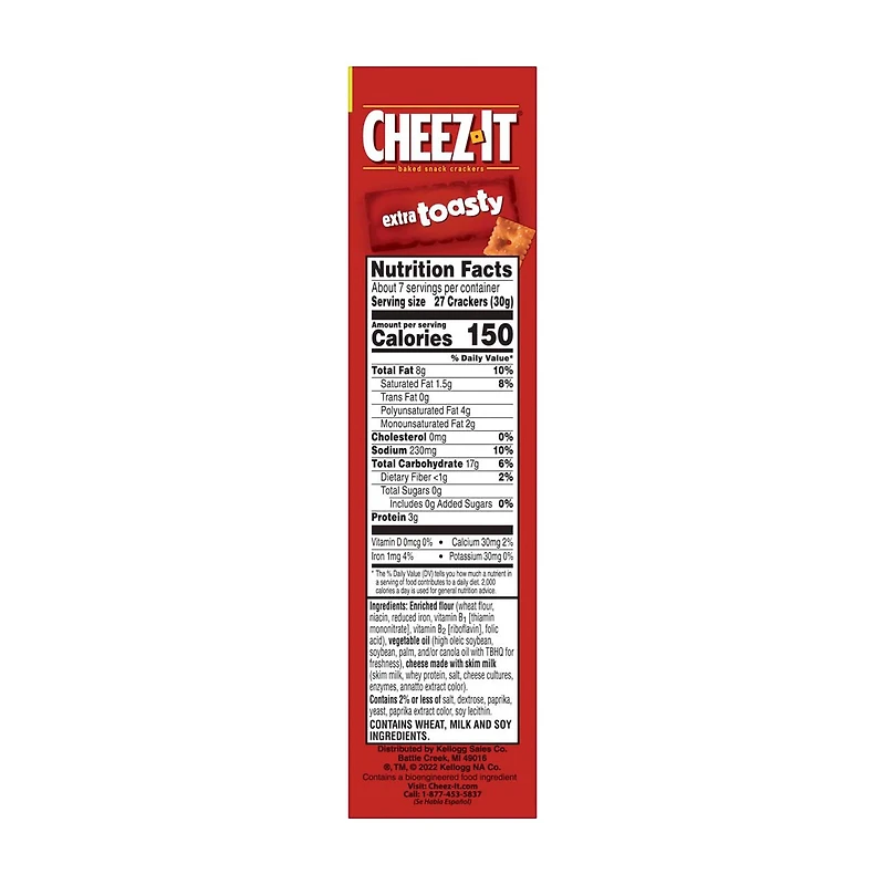 Cheez-It Crackers Extra Toasty, 7 oz