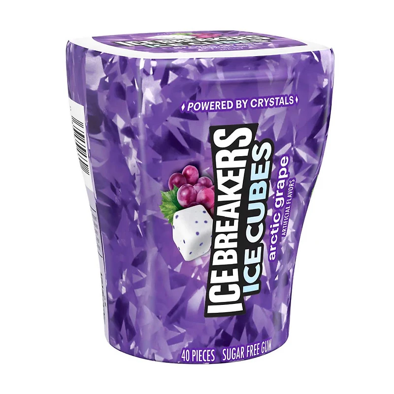 Ice Breakers Ice Cubes Arctic Grape Sugar Free Chewing Gums, 40 ct