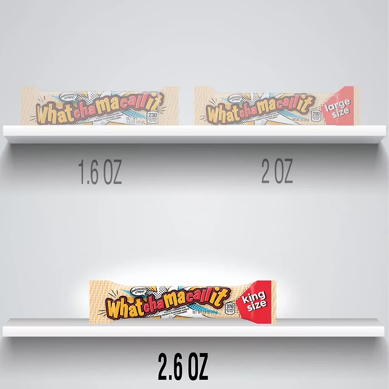 WHATCHAMACALLIT Chocolate, Caramel and Peanut Flavored Crisps King Size, Candy Bar, 2.6 oz