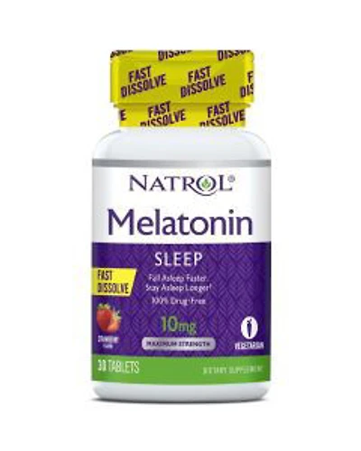 Natrol Melatonin Fast Dissolve Tablets, Strawberry, 10mg, 30 Count
