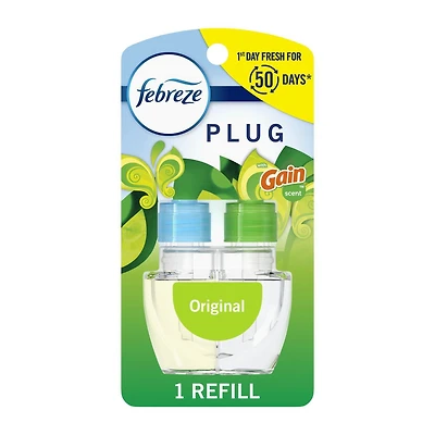 Febreze Plug In Air Freshener, Odor-Fighting Scented Oil Refill, Gain Scent, 1 Refills