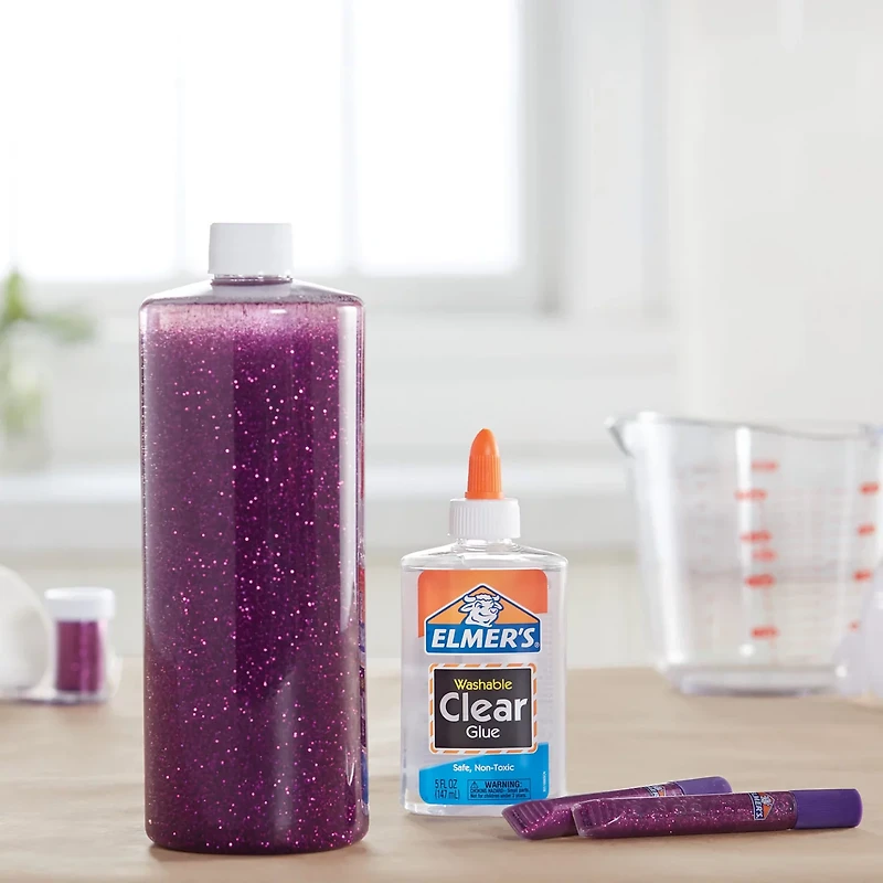 Elmer's Liquid School Glue, Clear Glue, Washable, Great for Making Slime, 5 Ounces