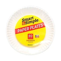 Smart & Simple Paper Plates, 9 in - 75 ct