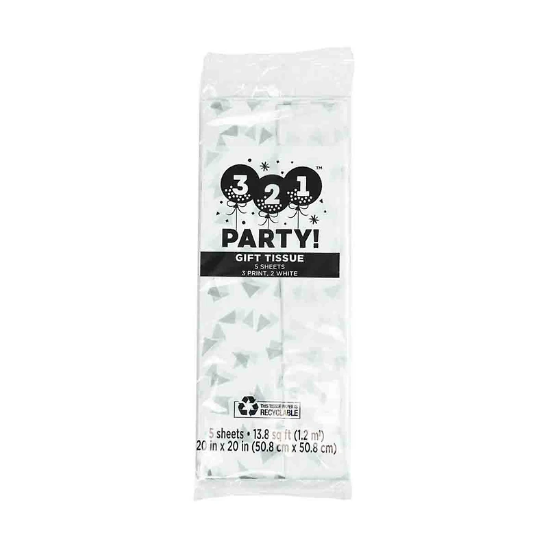 321 Party! Metallic Geometric Tissue Paper