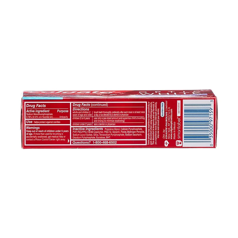 Colgate Optic White Advanced Whitening Toothpaste, Icy Fresh, 3.2 oz.