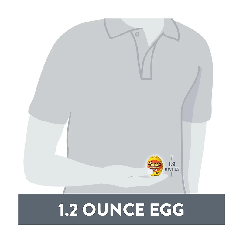 REESE'S Milk Chocolate Peanut Butter Creme, Easter Candy Egg, 1.2 oz