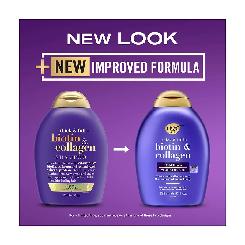 OGX Thick & Full + Biotin & Collagen Shampoo, 13 fl oz