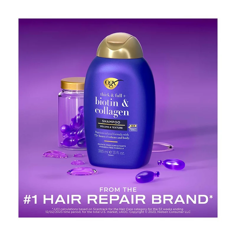OGX Thick & Full + Biotin & Collagen Shampoo, 13 fl oz