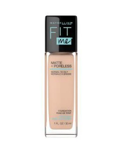 Maybelline Fit Me Matte + Poreless Liquid Foundation Makeup, Creamy Beige