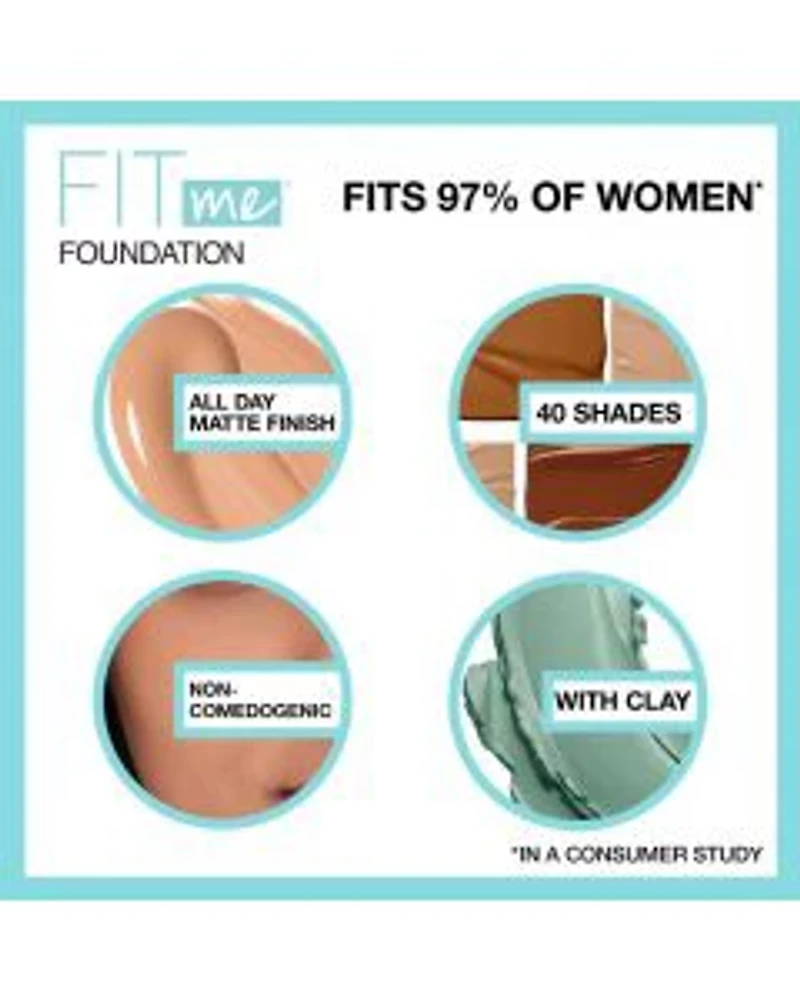 Maybelline Fit Me Matte + Poreless Liquid Foundation Makeup, Creamy Beige