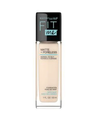 Maybelline Fit Me Matte + Poreless Liquid Foundation Makeup, Porcelain
