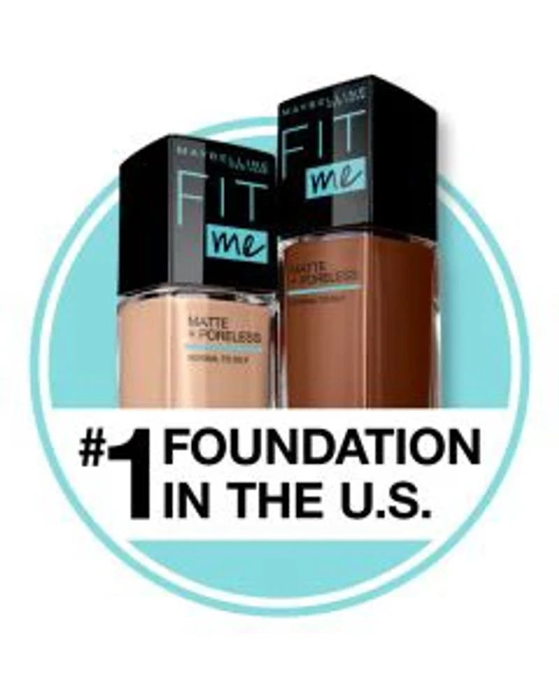 Maybelline Fit Me Matte + Poreless Liquid Foundation Makeup, Porcelain