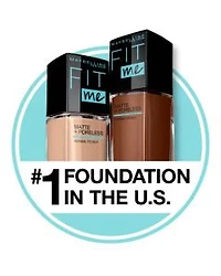 Maybelline Fit Me Matte + Poreless Liquid Foundation Makeup, Porcelain