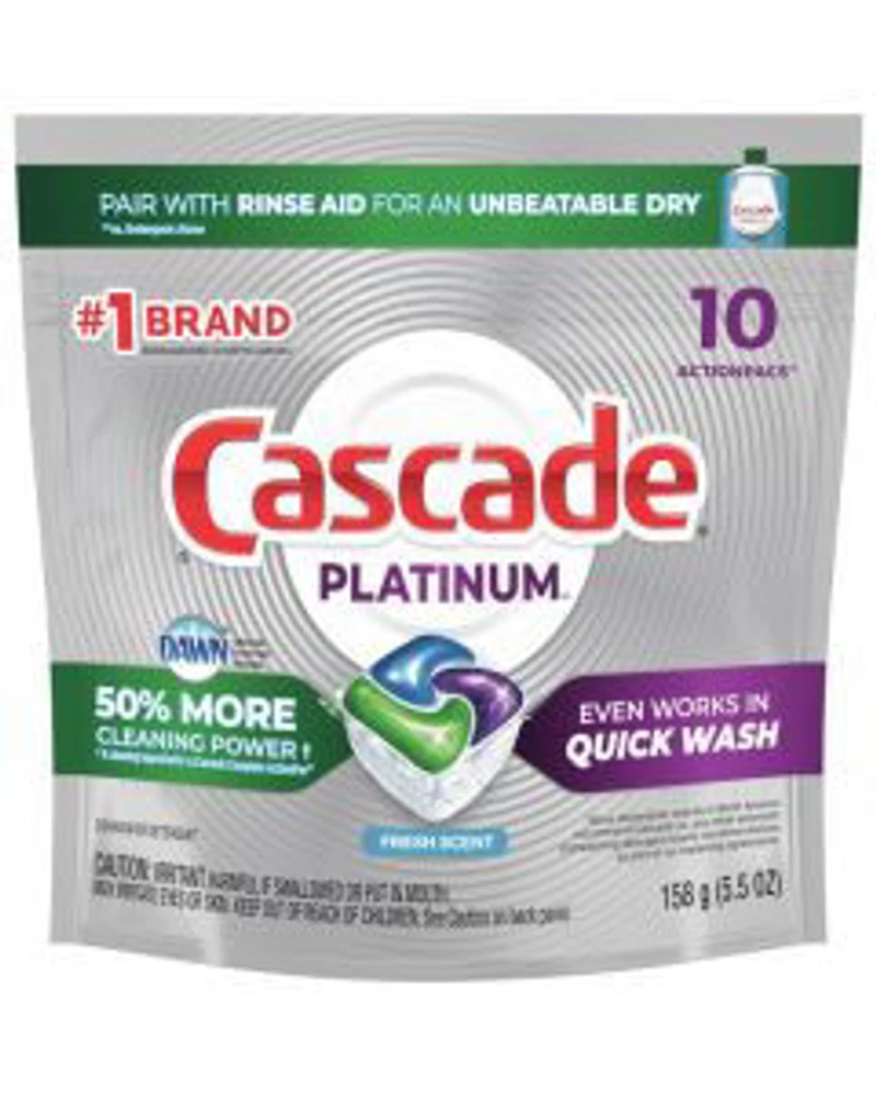 Cascade Dishwasher Detergent Platinum ActionPacs - Fresh Scent, 10 Count