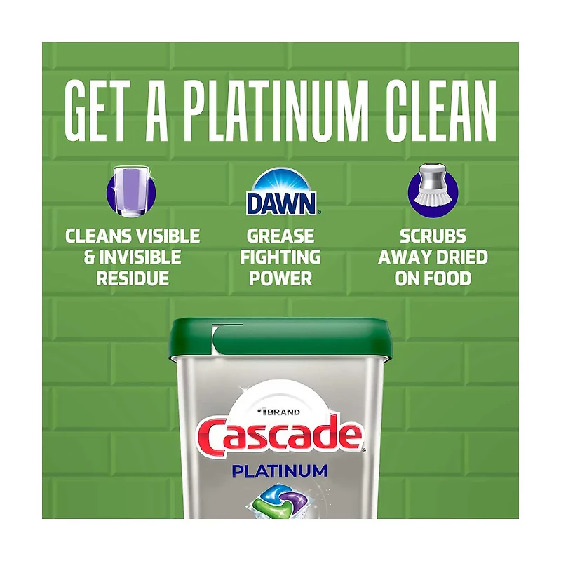 Cascade Platinum Dishwasher Pods, Fresh Scent, 9 ct