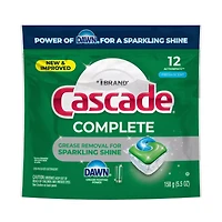 Cascade Complete Action Pacs, Dishwasher Detergent, Fresh, 12 ct