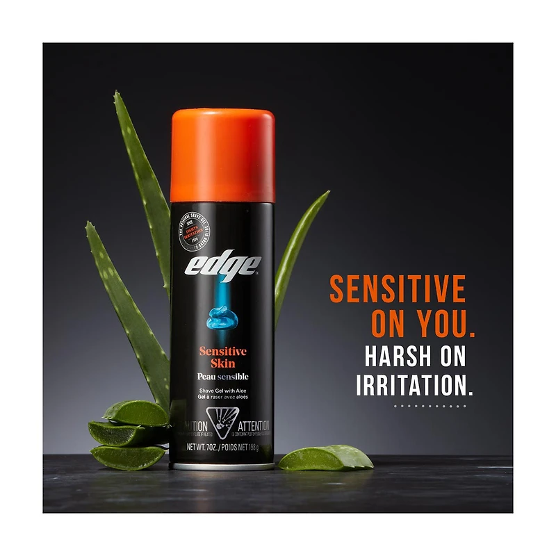 Edge Sensitive Skin Men's Shave Gel, 14 oz, Pack of 2