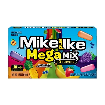 Mike and Ike Mega Mix Flavored Chewy Assorted Candy, 4.25 oz.