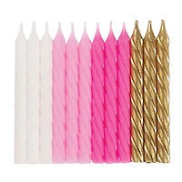 Pink, White, and Gold Birthday Candles, 24 Count