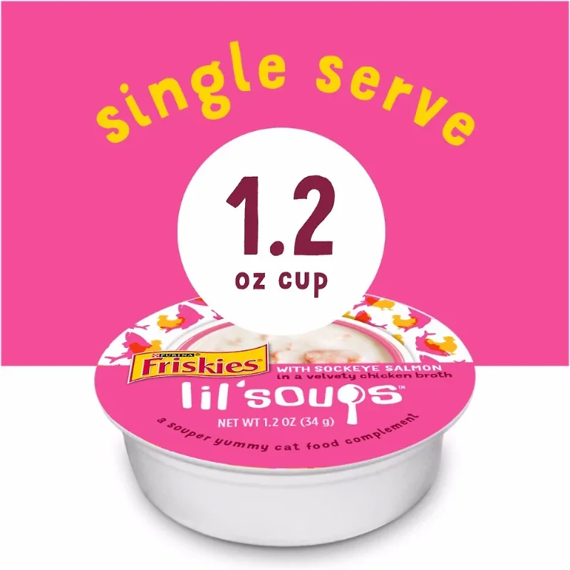 Purina Friskies Lil' Soups with Sockeye Salmon in Chicken Broth, 1.2 oz
