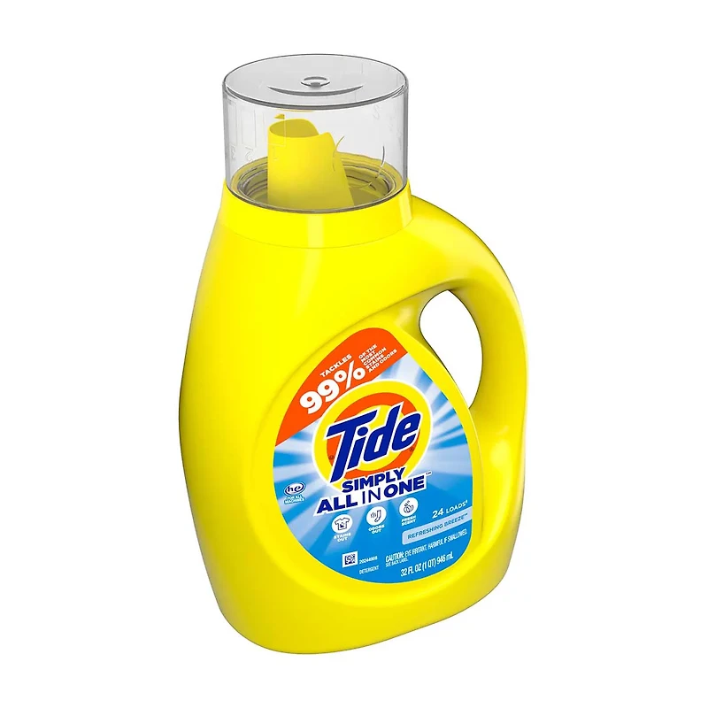 Tide Simply Clean & Fresh Liquid Laundry Detergent, Refreshing Breeze, 22 loads, 31 oz