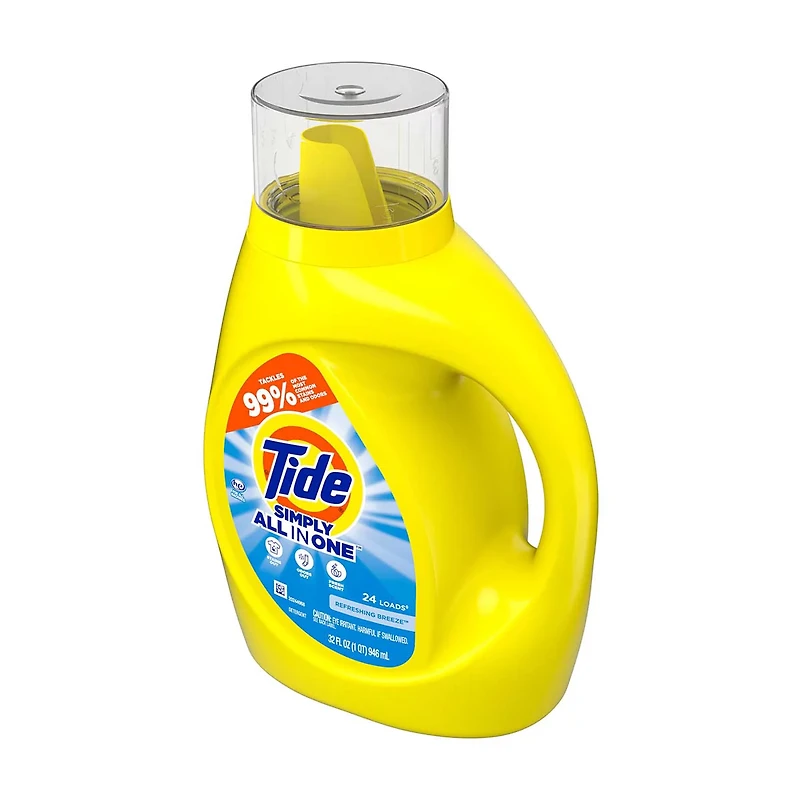 Tide Simply Clean & Fresh Liquid Laundry Detergent, Refreshing Breeze, 22 loads, 31 oz