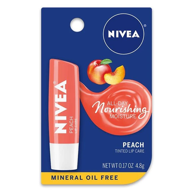 NIVEA Peach Lip Care, 0.17 oz