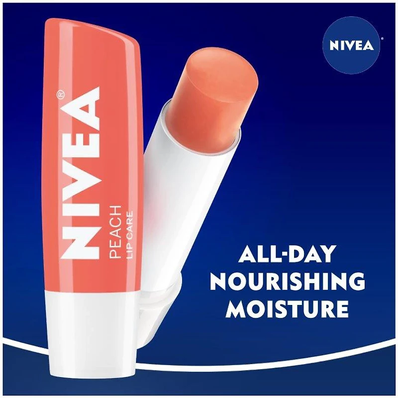 NIVEA Peach Lip Care, 0.17 oz