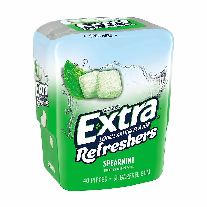 Extra Refreshers Spearmint Sugar Free Chewing Gum, 40 ct