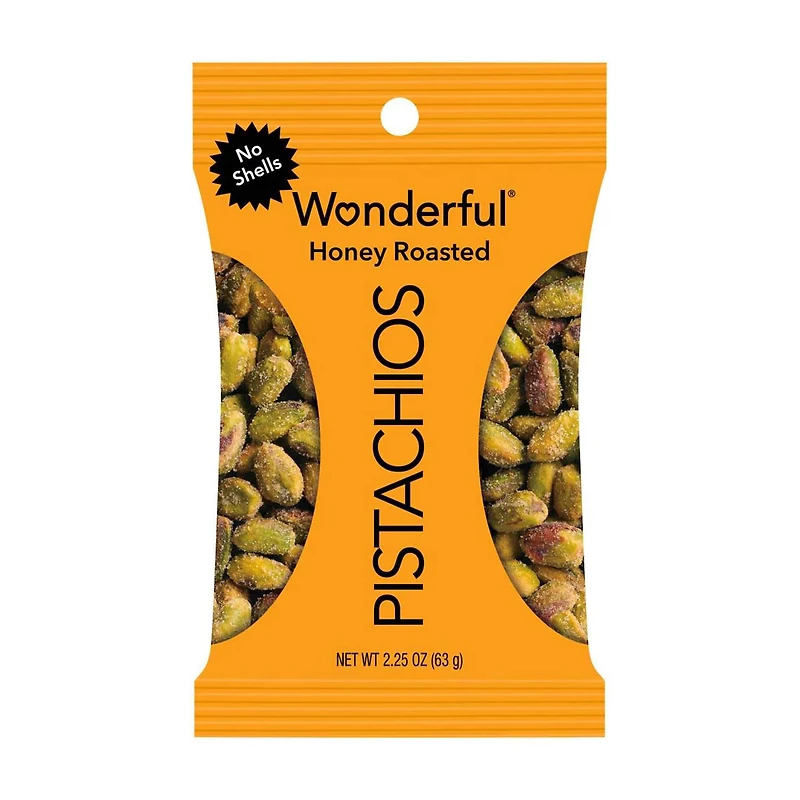 Wonderful Honey Roasted Pistachios, No Shells, 2.25 oz