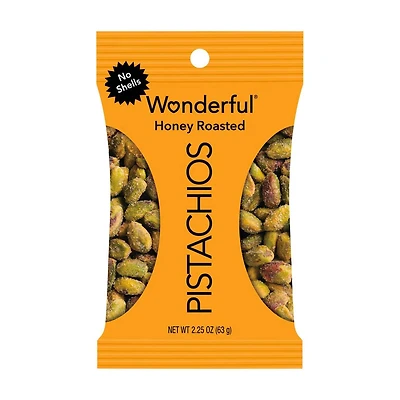 Wonderful Honey Roasted Pistachios, No Shells, 2.25 oz