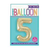 Golden Balloon Numeral 5