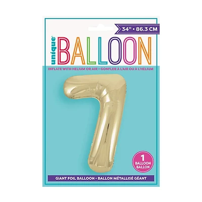 Golden Balloon Numeral 7