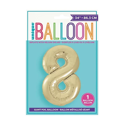 Golden Balloon Numeral 8