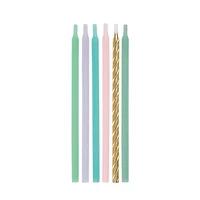 Pastel & Metallic Birthday Candles, Assorted, 12 Count
